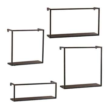 4-Piece Metal Wall Shelf Set by SEI Furniture