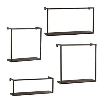 4-Piece Metal Wall Shelf Set by SEI Furniture
