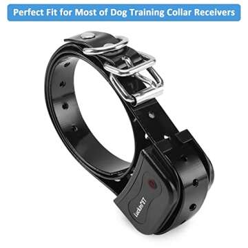 LuckinPET Replacement Collar Strap, Compatible with Petsafe,PATPET,Sportdog,Garmin,Dogtra,etc Most Training Collar/Fence Reciever, 3/4',Adjustable,Metal Buckled,Waterproof (Black Pack2)