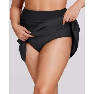 Daci Plus Size Tummy Control Swim Skirt for Women