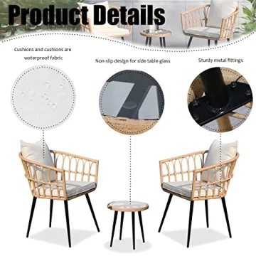 SoarFlash Outdoor Wicker Bistro Set for Patio Bliss