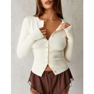 KIGRAD Women's Cropped Cardigan Soft & Trendy Style