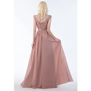 Sukleet Elegant Long Bridesmaid Dress Off Shoulder Style