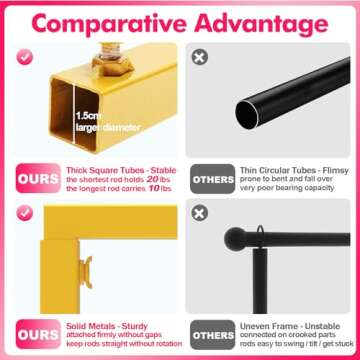 Xiomot Over the Table Rod Stand with Clamps Adjustable 13''-42'' Tall 29"-98" Length Gold Table Arch Hanging for Wedding Birthday Party Halloween Christmas Decoration