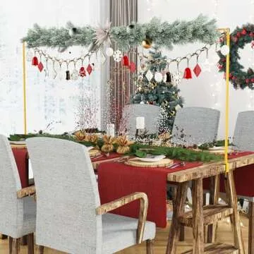 Xiomot Over the Table Rod Stand with Clamps Adjustable 13''-42'' Tall 29"-98" Length Gold Table Arch Hanging for Wedding Birthday Party Halloween Christmas Decoration