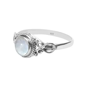 Rainbow Moonstone Ring for Women - Handmade Elegance