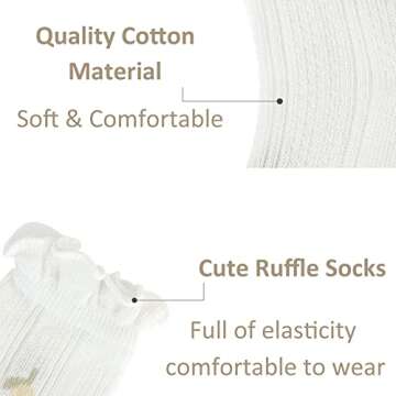 WATOCHE Baby Girls Socks Ruffle Cotton Frilly Socks