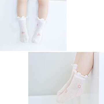 WATOCHE Baby Girls Socks Ruffle Cotton Frilly Socks