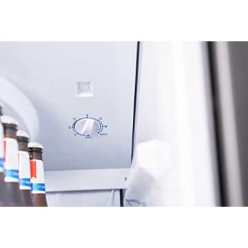 PremiumLevella PRF125DX Glass Door Display Refrigerator 12.5 cu ft Commercial Beverage Cooler Merchandiser With Customizable Lightbox - Silver