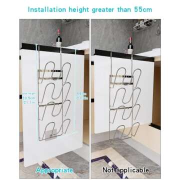 YQh The-Cabinet Pot Lid Organizer,Door Mounted Pot cover rack,Pot Lid Storage,Cabinet-Hanging Type P...