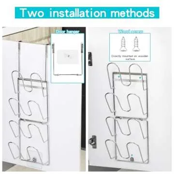 YQh The-Cabinet Pot Lid Organizer,Door Mounted Pot cover rack,Pot Lid Storage,Cabinet-Hanging Type Pot Lid Rack,304 stainless steel Pot cover support in kitchen, cabinet and food cabinet