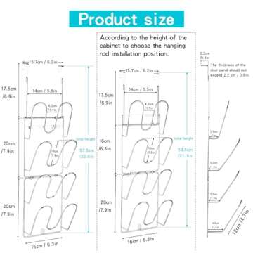 YQh The-Cabinet Pot Lid Organizer,Door Mounted Pot cover rack,Pot Lid Storage,Cabinet-Hanging Type Pot Lid Rack,304 stainless steel Pot cover support in kitchen, cabinet and food cabinet
