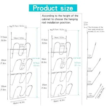 YQh The-Cabinet Pot Lid Organizer,Door Mounted Pot cover rack,Pot Lid Storage,Cabinet-Hanging Type Pot Lid Rack,304 stainless steel Pot cover support in kitchen, cabinet and food cabinet
