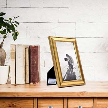 Lawrence Frames Classic Bead Picture Frame, 5x7, Gold