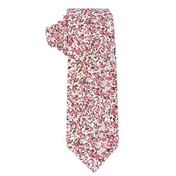 Kebocis Boy's Tie Floral Necktie for Children, Pink