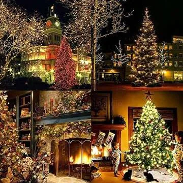 Twinkle Star 66ft 200 LED Christmas Lights Outdoor, Warm White Christmas Tree Lights Indoor with 8 Modes, Plug in Fairy String Lights Green Wire for Xmas Wedding Party Decoration