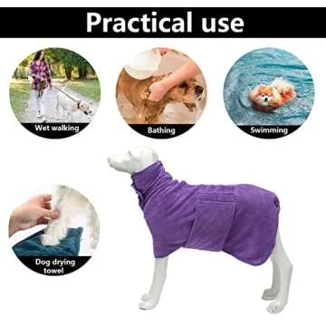 Geyecete Fast Drying Dog Bathrobe Towel for Pets