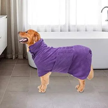 Geyecete Fast Drying Dog Bathrobe Towel for Pets