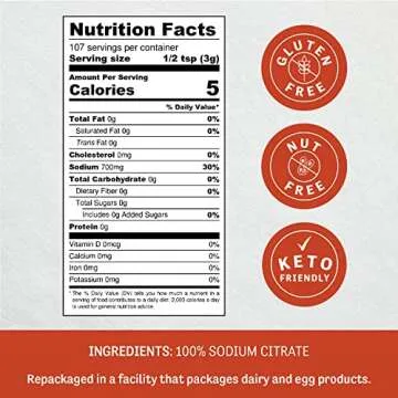 Judee’s Sodium Citrate 11.25 oz - 100% Non-GMO, Keto-Friendly - Gluten-Free and Nut-Free - Food Gr...