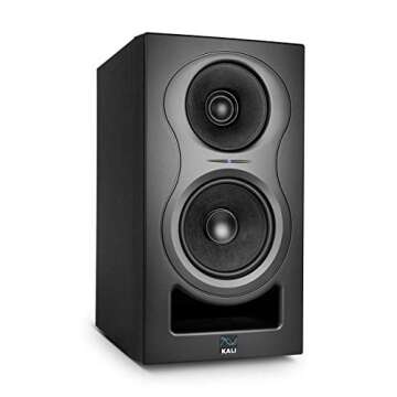 Kali Audio in-5 5" Powered 3-Way Studio Monitor - 160W Speaker System with Boundary Compensation EQ Settings - for Mixing, Recording, Audio Production - XLR, TRS, RCA Inputs - Single, Black