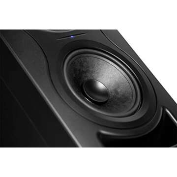 Kali Audio in-5 5" Powered 3-Way Studio Monitor - 160W Speaker System with Boundary Compensation EQ Settings - for Mixing, Recording, Audio Production - XLR, TRS, RCA Inputs - Single, Black
