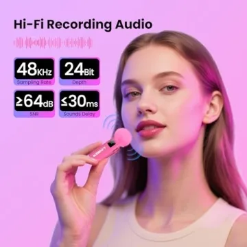 Linber Wireless Lavalier Microphone for iPhone Android