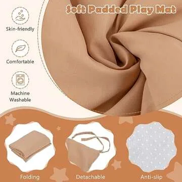 HONEY JOY Kids Play Tent, Toddler Tent Indoor Playhouses with Mat, Windows, Curtain, Solid Wood Frame, 52" x36" x 52", Large Children Princess Castle Play Tent for Boys Girls (Brown)