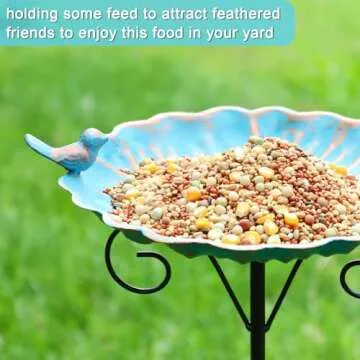 MUMTOP Bird Baths for Outdoors, Metal Birdbaths Bowl Bird Feeder with Stake for Outdoor Garden Yard Lawn Outside Decor, 34 inch Height