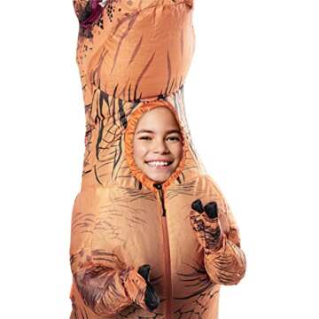 Rubies Fun Inflatable Original T-Rex Dinosaur Costume For Kids, For Themed Party and Halloween, Standard Size
