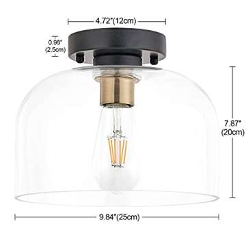 TeHenoo Industrial Flush Mount Light Fixture - Elegant Design