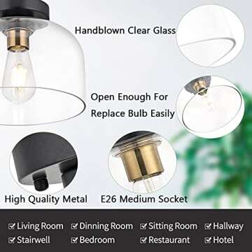 TeHenoo Industrial Flush Mount Light Fixture - Elegant Design