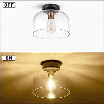 TeHenoo Industrial Flush Mount Light Fixture - Elegant Design