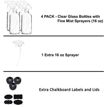 Youngever 16oz Glass Spray Bottles for Essential Oils & Cleaning