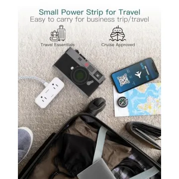 7-in-1 Power Strip 4 Outlets 3 USB Ports Cruise Home Use