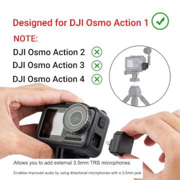 JJC Dual USB-C 3.5mm Mic Adapter for DJI Osmo Action 1 - Superior Audio Enhancer