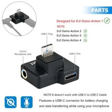 JJC USB-C 3.5mm Mic Adapter for DJI Osmo Action 1