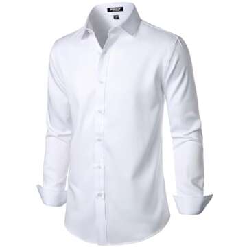Men's Stretch Wrinkle Free Dress Shirt for Formal Events