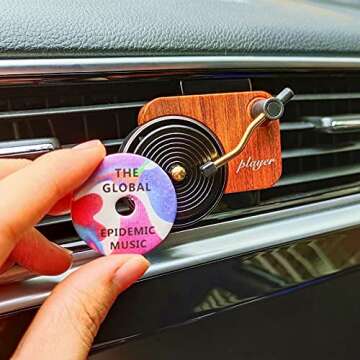 GISAVV Record Player Car Air Freshener Spin Phonograph Air Vent Outlet Aromatherapy Diffuser Perfume...