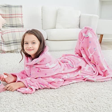 Wearable Unicorn Snuggie for Cozy Kids' Comfort