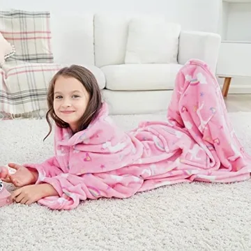 Wearable Unicorn Snuggie for Cozy Kids' Comfort