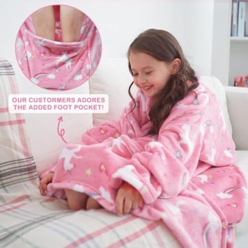 Wearable Unicorn Snuggie for Cozy Kids' Comfort