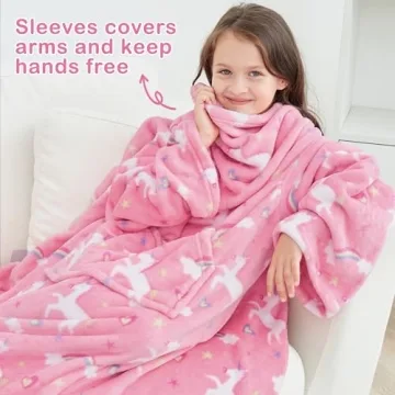 Wearable Unicorn Snuggie for Cozy Kids' Comfort
