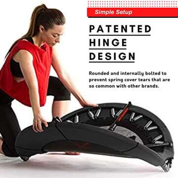 Classic Rebounder by Rebound Air | Foldable Mini Fitness Trampoline for Adults & Kids | Half-Fold Design w/Heavy Duty Springs for Indoor/Outdoor Exercise | Includes Case (Black)
