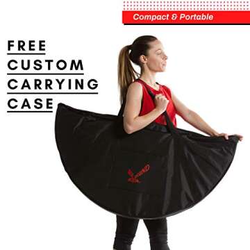 Classic Rebounder by Rebound Air | Foldable Mini Fitness Trampoline for Adults & Kids | Half-Fold Design w/Heavy Duty Springs for Indoor/Outdoor Exercise | Includes Case (Black)