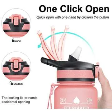 MEITAGIE 32oz Leakproof Motivational Water Bottle with Straw