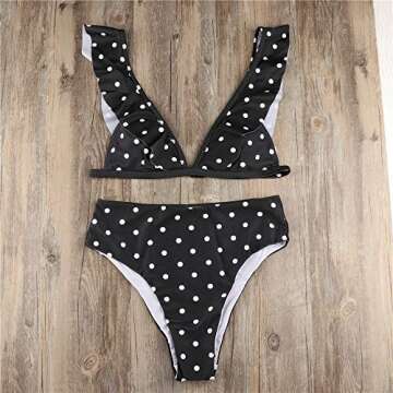 HIGHDAYS One Piece Swimsuits for Women Tummy Control Bathing Suit Girls Summer Swimwear Dress Best for Beach, Pool, Vacation (S, Black Two Piece Swimsuits for Women)