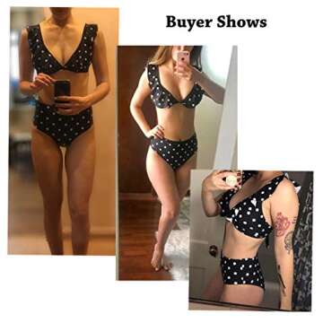 HIGHDAYS One Piece Swimsuits for Women Tummy Control Bathing Suit Girls Summer Swimwear Dress Best for Beach, Pool, Vacation (S, Black Two Piece Swimsuits for Women)