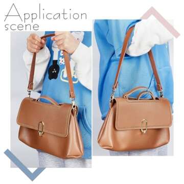 Premium 22" Brown Leather Purse Strap Replacement Handles