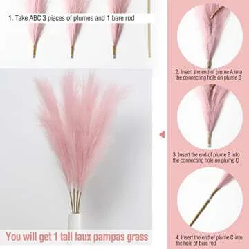 Adeeing 44" Faux Pampas Grass Decor for Elegant Spaces