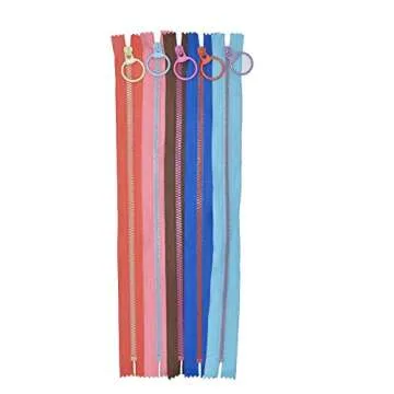 12Inch 20 PCS #3 Resin Zippers with Lifting Ring Pull Close End Vislon Zippers for DIY Tailor Sewing Craft Bags Mixed 10 Color